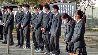 『五城中学校・東北高校　連携挨拶運動』